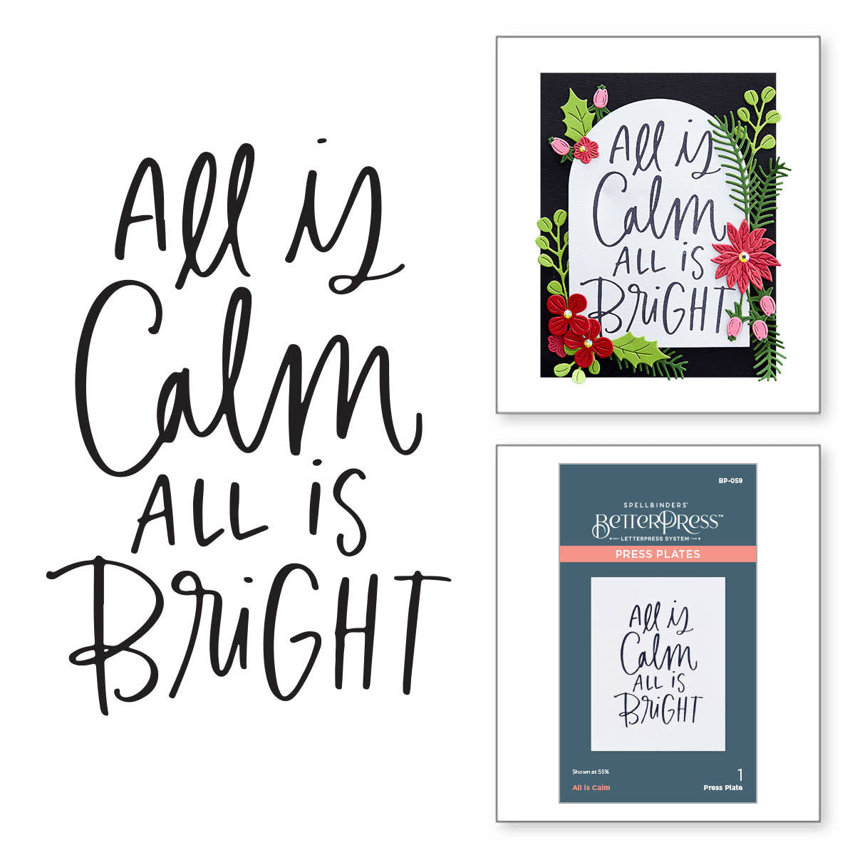 Spellbinders BetterPress All Is Calm Press Plate