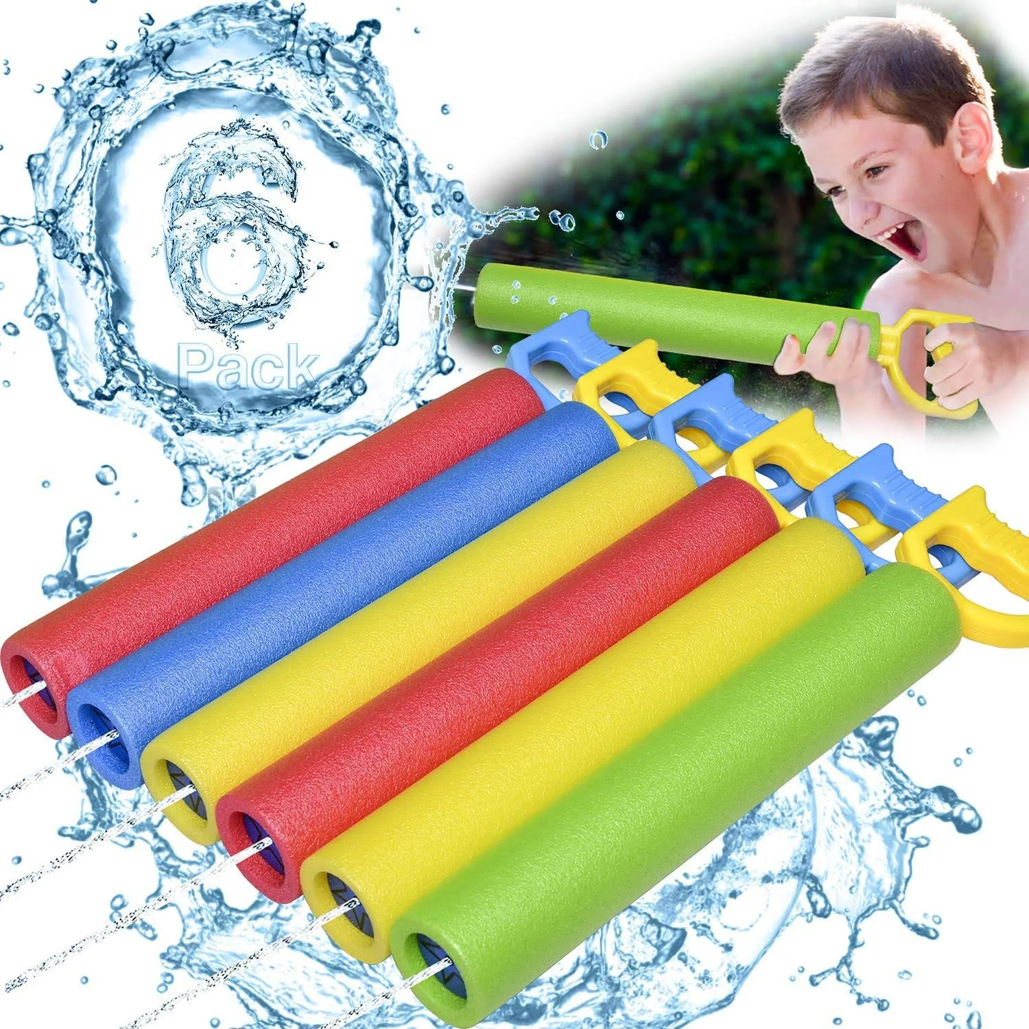 GUORUI Water Squirter for Kids-6 Pack 35ft Range Water Shooter Water Blaster for ...