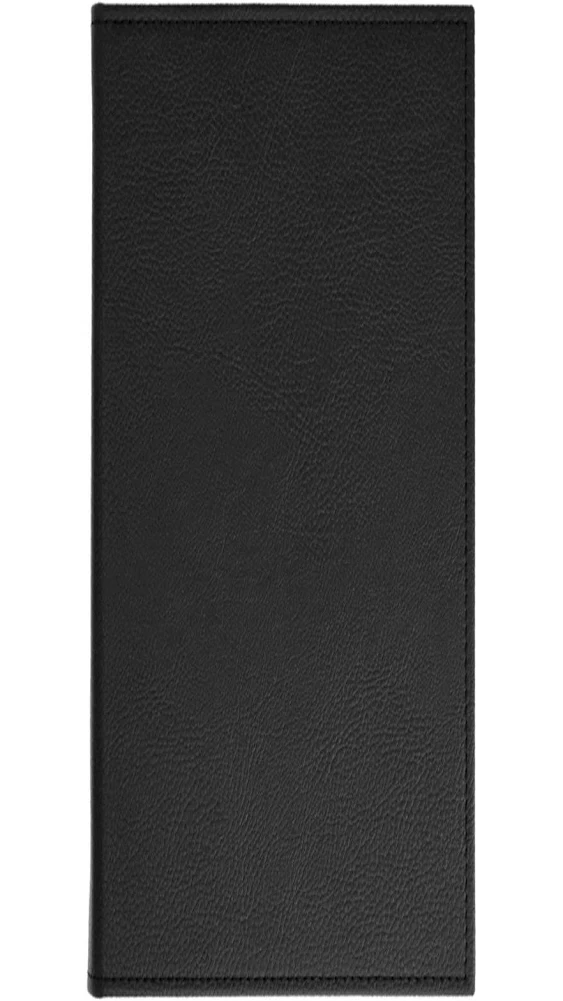 Made of Premium Faux Leather (10-Pack) - 4.25" X 11" - Wine List - Bar Menu (Black, 4 Views)