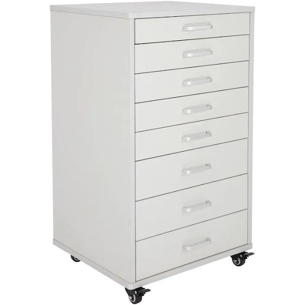 Medical Dental Assistant's Mobile Cabinet Alabama Cart Utility Cart 7 Drawer with Handle, Easy to Pull Out and Push Back. White