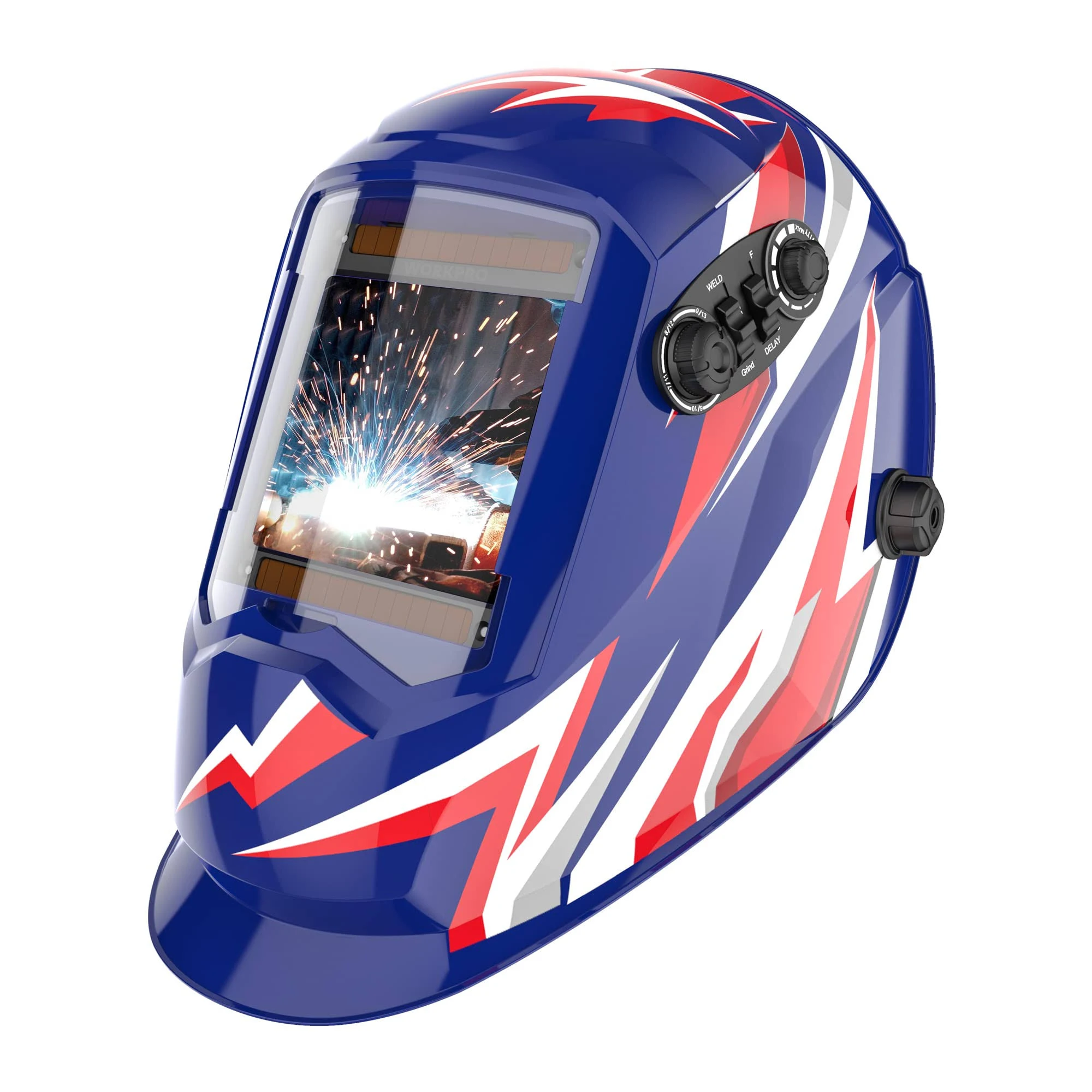 WORKPRO Welding Helmet, True Color Auto Darkening 1/1/1/2 Large Viewing Weldi...