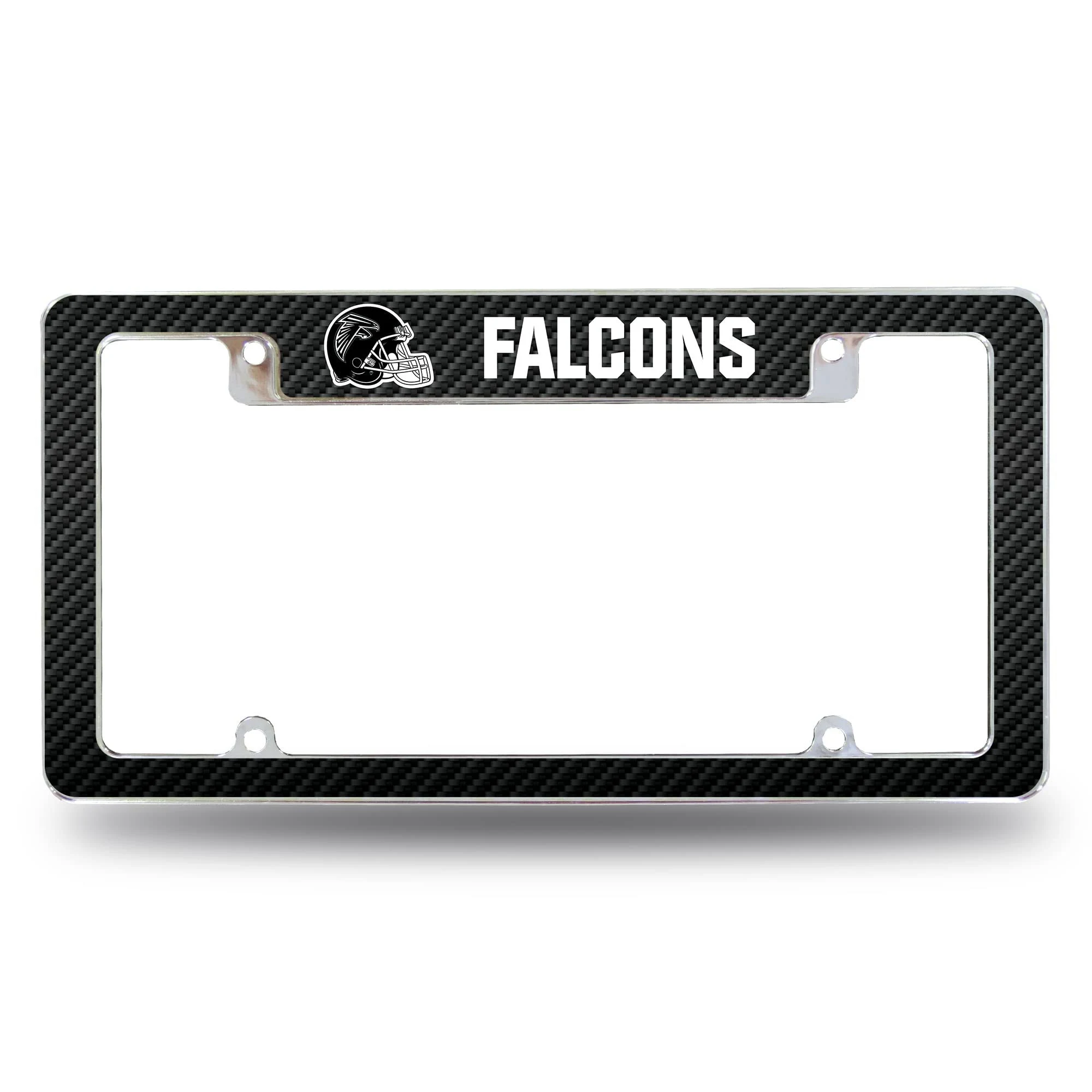 Rico Industries NFL Football Helmet Logo 12" x 6" Chrome All Over Automotive License Plate Frame for Car/Truck/SUV