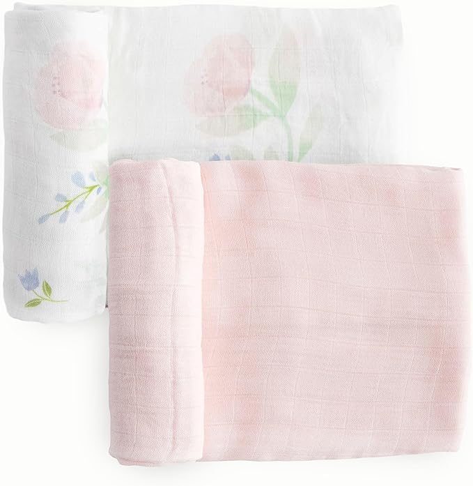 Little Unicorn Deluxe Muslin Swaddle Blanket Set | Blush Peony