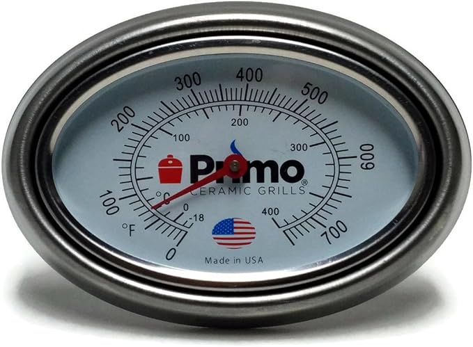 Super Primo Grill Thermometer for Ceramic Grills - Now 200% Larger, Lifetime 