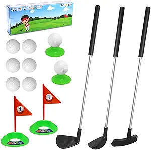 Toddler Golf Clubs Set for Right Hand,Plastic Kids Golf Clubs for Indoor and Outdoor Sport Toys,Christmas Birthday Gifts for Boys and Girls Aged 3 4 5 6 Years Old…