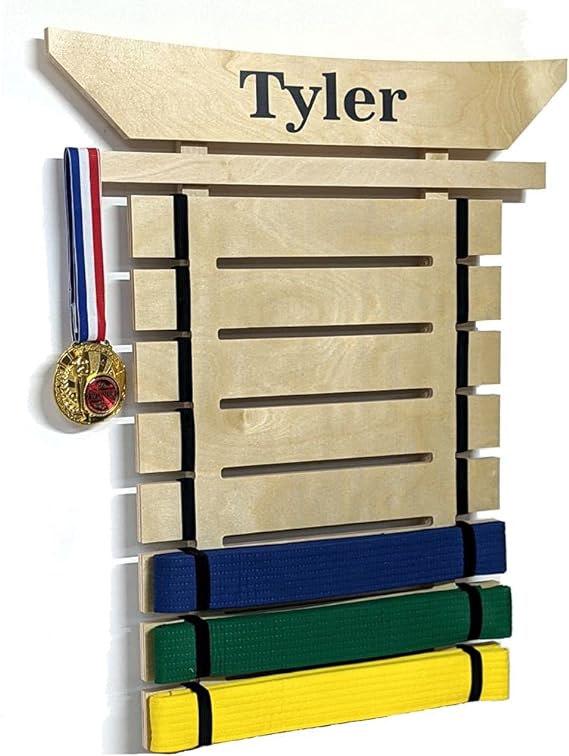 Personalized Taekwondo Belt Display for Martial Arts Belts - USA Made