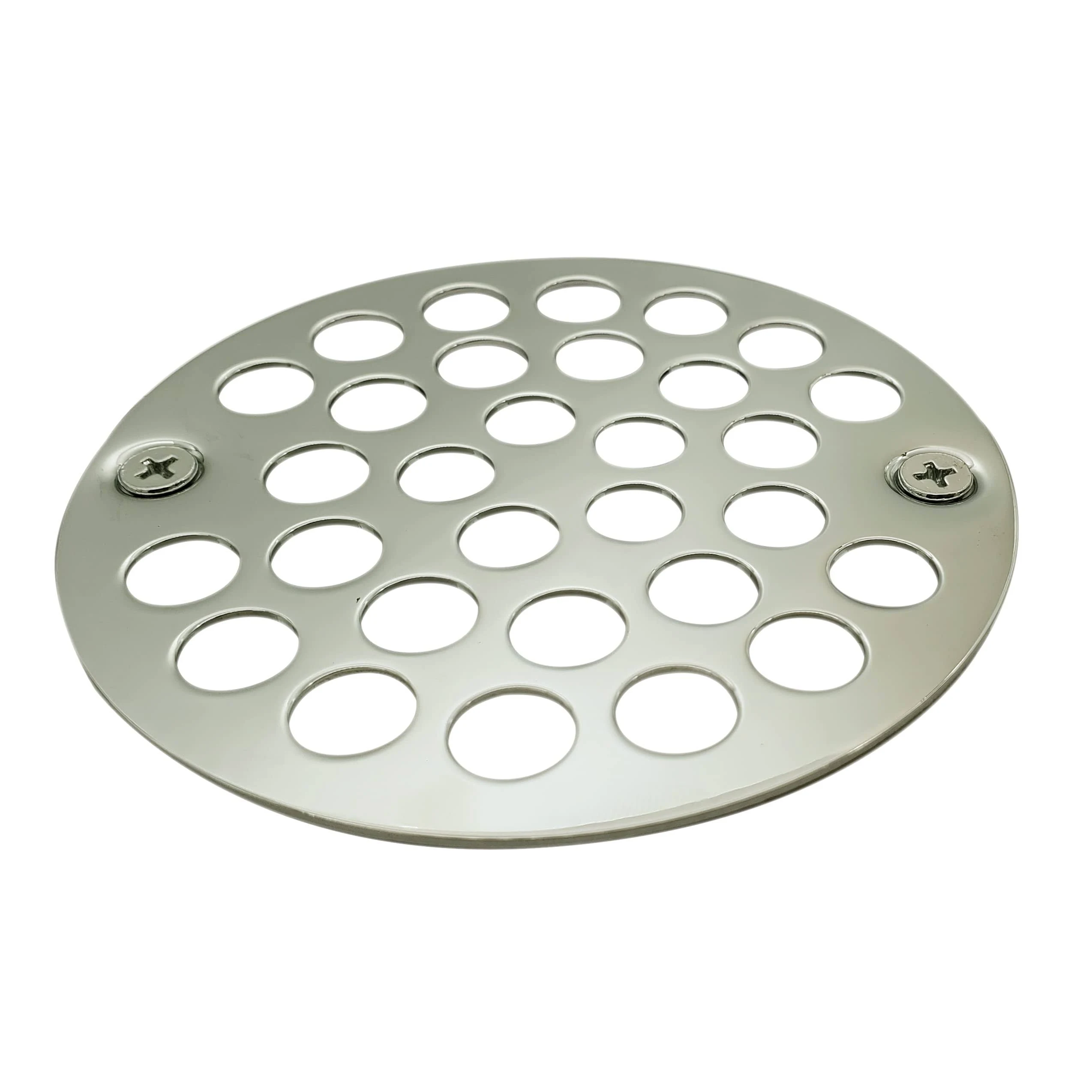 Westbrass 4 in. O.D. Shower Strainer Cover Plastic-Oddities Style in Polished Nickel