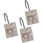 Creative Scents Shower Curtain Hooks - Set of 12 Rings for Bathroom Rod 100% Rust ...