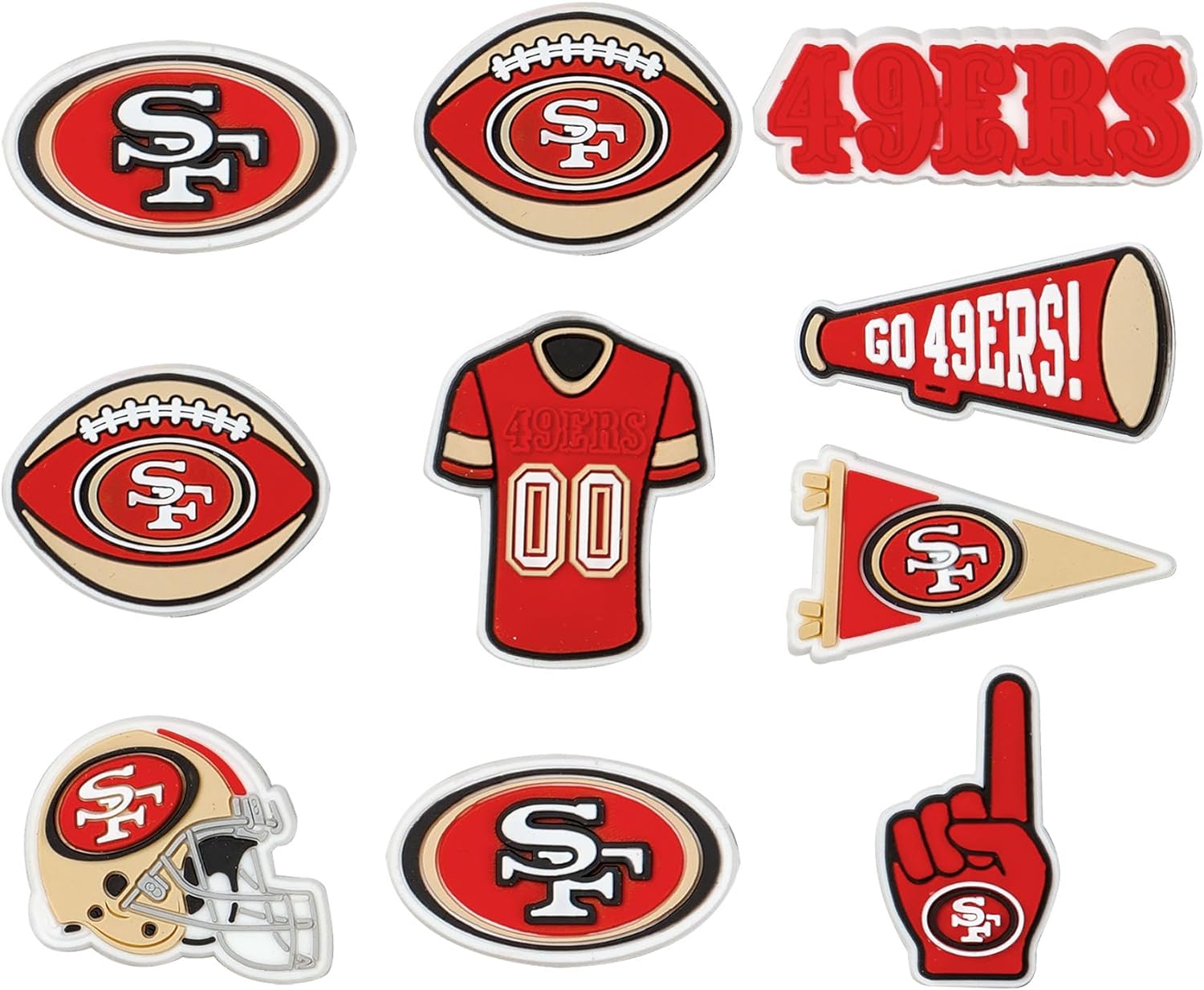 San Francisco 49ers NFL 10 Pack Team Clog Charms