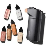 Luminess Breeze Duo Airbrush Makeup System, Tan Coverage - 9-Piece Kit Includes 2x Silk Airbrush Foundation, Apricot Shade Blush, Glow Highlighter, Mo