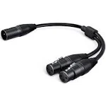 CableCreation XLR Splitter Cable, XLR Male to Dual XLR Female Y-Splitter 3Pin Balanced Microphone Cable (XLR-M to Two XLR-F), 0.3M/Black