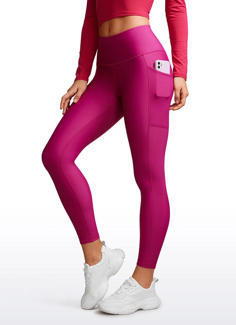 CRZ Yoga Women's High Rise Thermal Fleece Lined Pocket Legging II 25'' Magenta ...