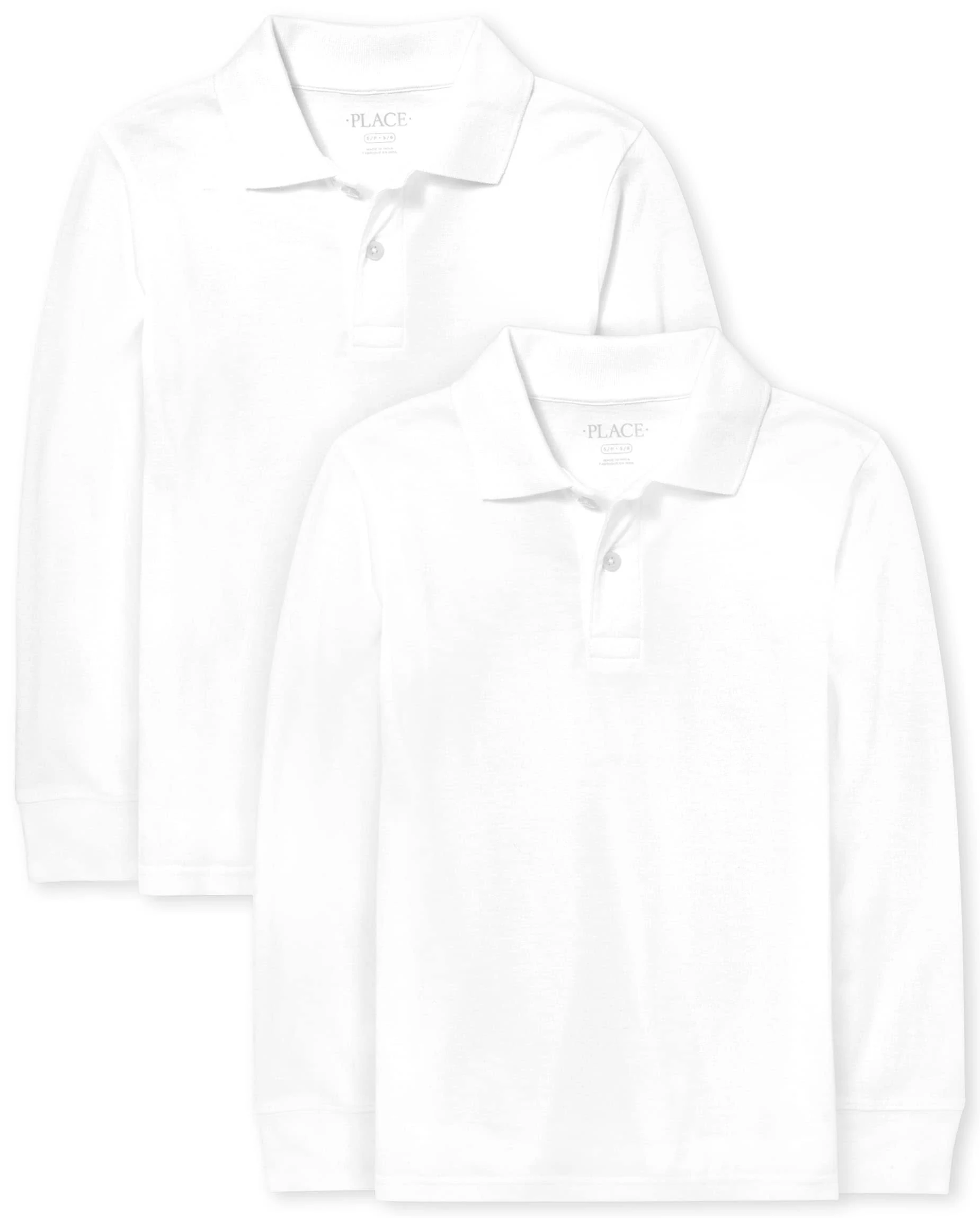 Baby And Toddler Boys Uniform Pique Polo 2-Pack - White