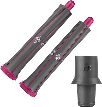 1 Pair Long Curling Barrels For Dyson Airwrap Styler 1.2 Inch/30MM Volume and Shape Curling Hair Tool, with Adapter for Dyson Hair Dryer Converting to Curling Iron Styler