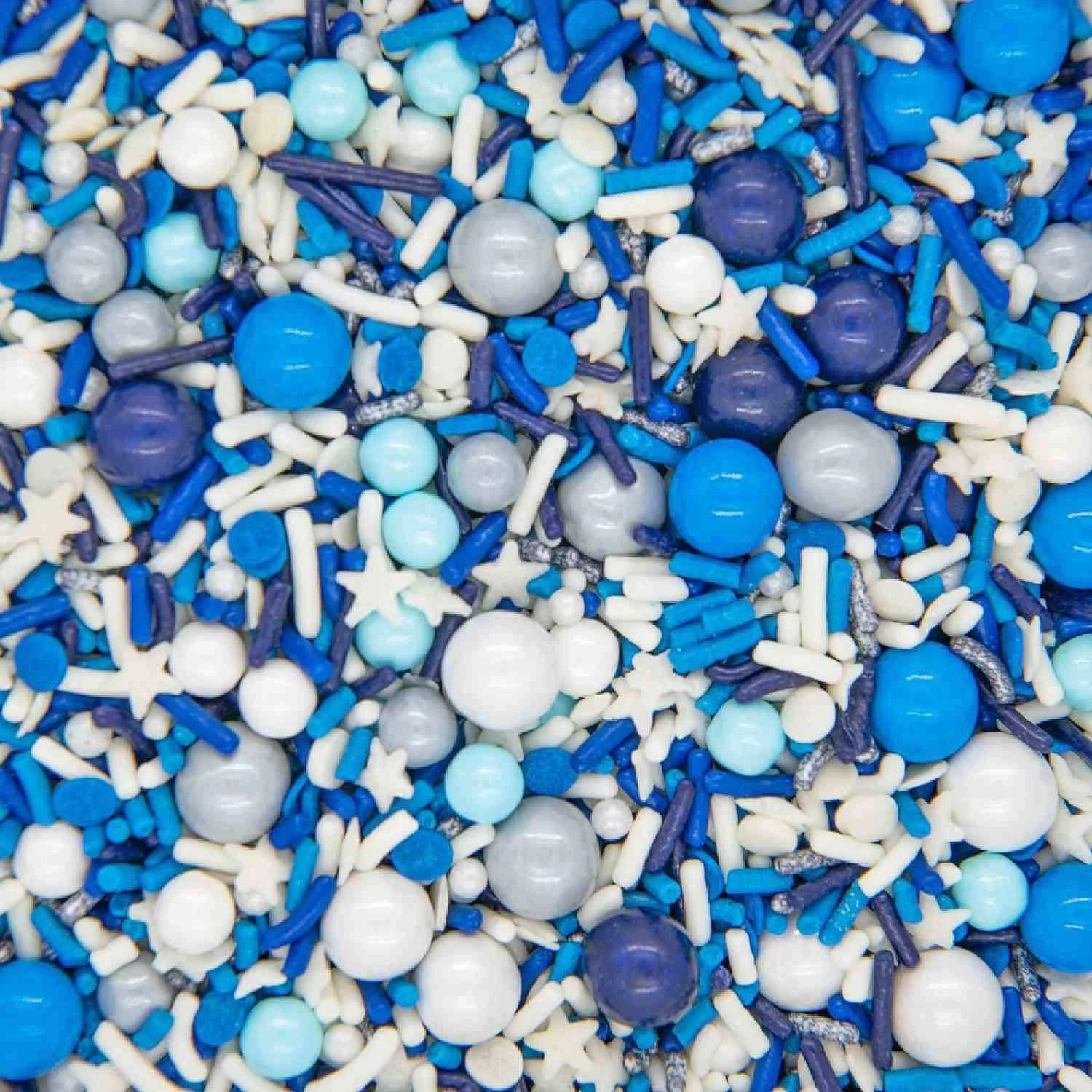 Blue Sprinkles for Cake Decorating and Baking - Fancy Sprinkles for Gender Reveal Cake Decorations in Blue and White Sprinkles with Jimmies, Nonpareils - Cake and Cupcake Sprinkles Decorations