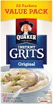 Quaker Instant Grits, Butter Flavor, Value Pack, 22 Packets