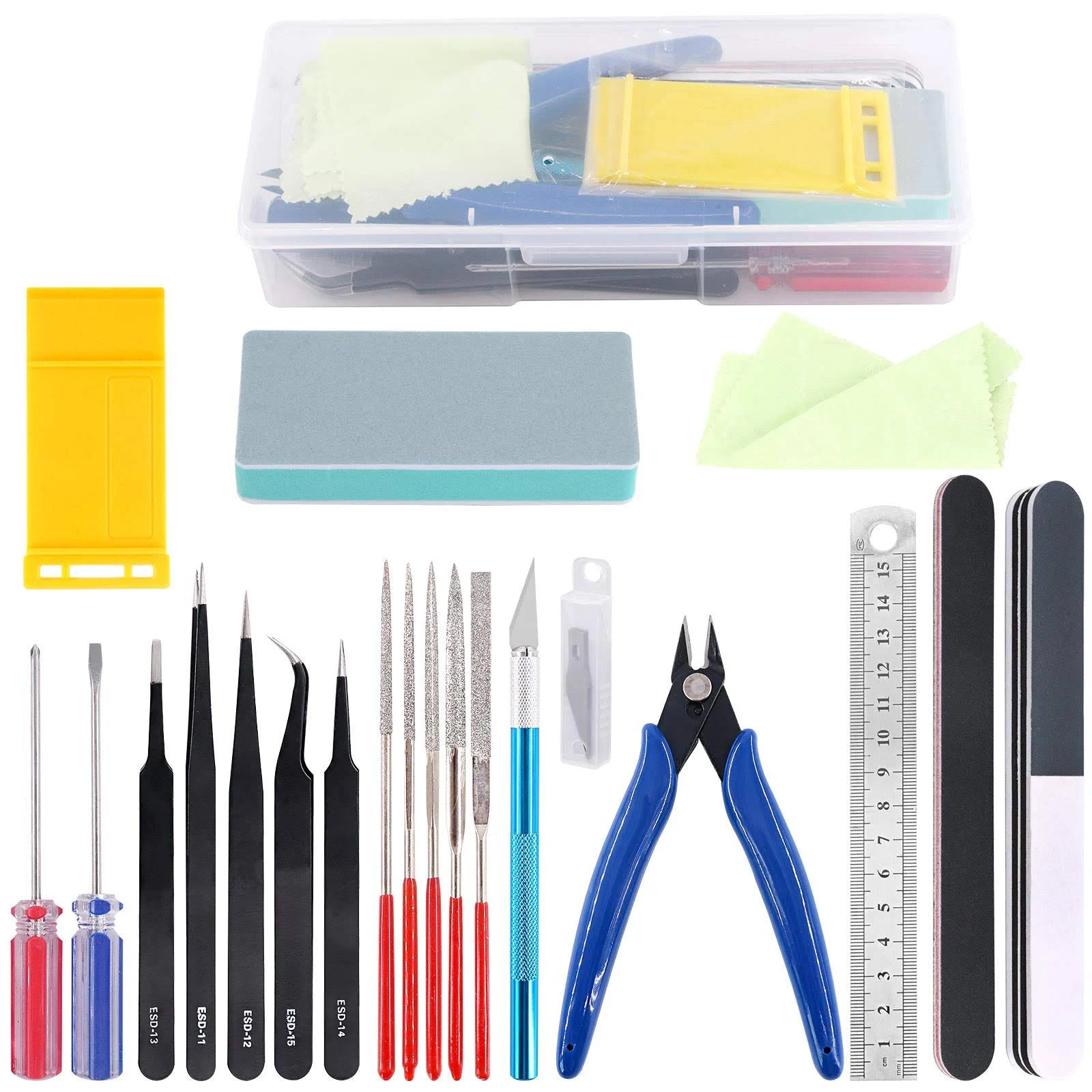 Findfly 21Pcs Modeler Basic Tools Craft Set for Gundam Car Model Building