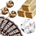 112 Piece S'mores Kit - Makes Up to 24 S'mores - Includes 30" Roasting Sticks Chocolate Graham Crackers and Marshmallows - Perfect for Camping Outdo