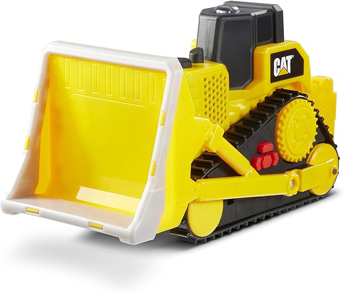 CatToysOfficial Cat Construction Tough Machines Toy Bulldozer with Lights & Sounds, Yellow