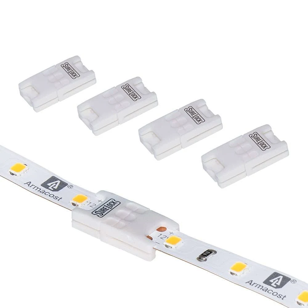 Surelock White LED Tape Light Splice Connector Cord (5-Pack)