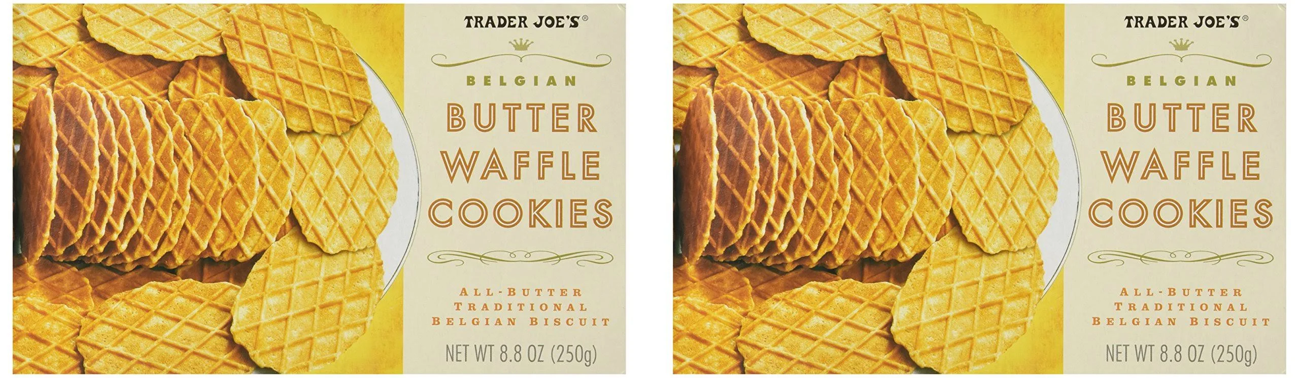 2 Packs Trader Joe's Belgian Butter Waffle Cookies