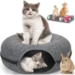 Homagico Peekaboo Cat Cave for Indoors Cats,Cat Dounut Tunnel Bed,Hiding and Exploring Fun,Exercise Scratching