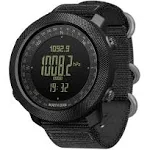 North Edge Apache Tactical Sports Watches for Men Outdoor Survival Military Compass Rock Solid Digital Watches with Durable Band, Steps Tracker Pedometer Calories (Black)