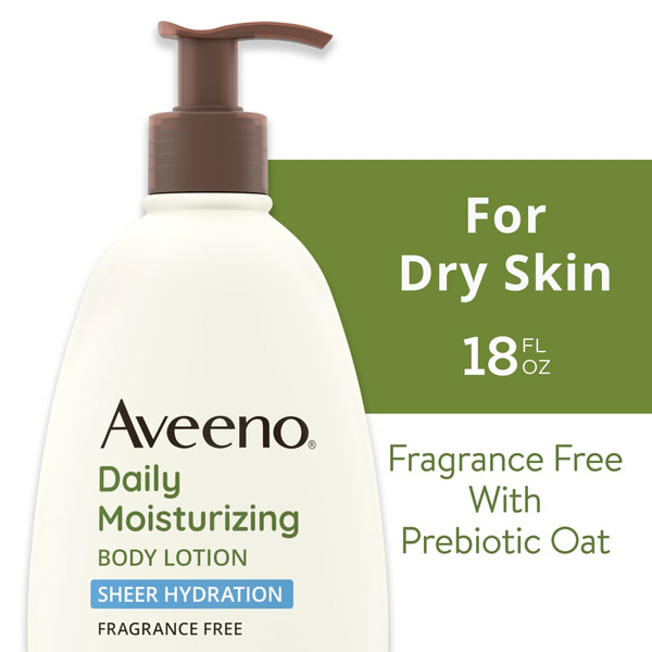 Aveeno Daily Moisturizing Body Lotion with Oat for Dry Skin, 18 fl oz