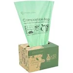 C Crystal Lemon 50 Counts Compostable Trash Bags, 6 Gallon Heavy Duty Trash Bags ...