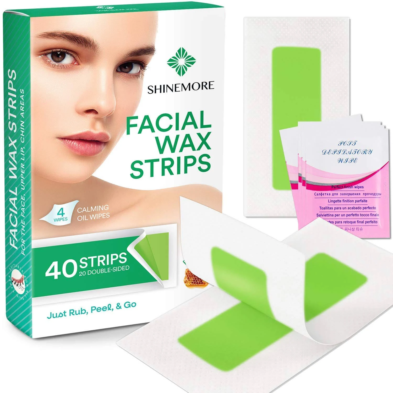 Facial Wax Strips,Hypoall<wbr/>ergenic for All Skin Types - Wax Strips for Hair Remova