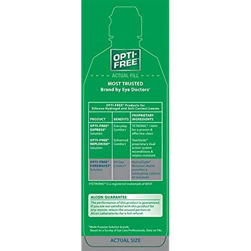 Opti-Free Puremoist Multi-Purpose disinfecting Solution with Lens case, 16 Fl Oz