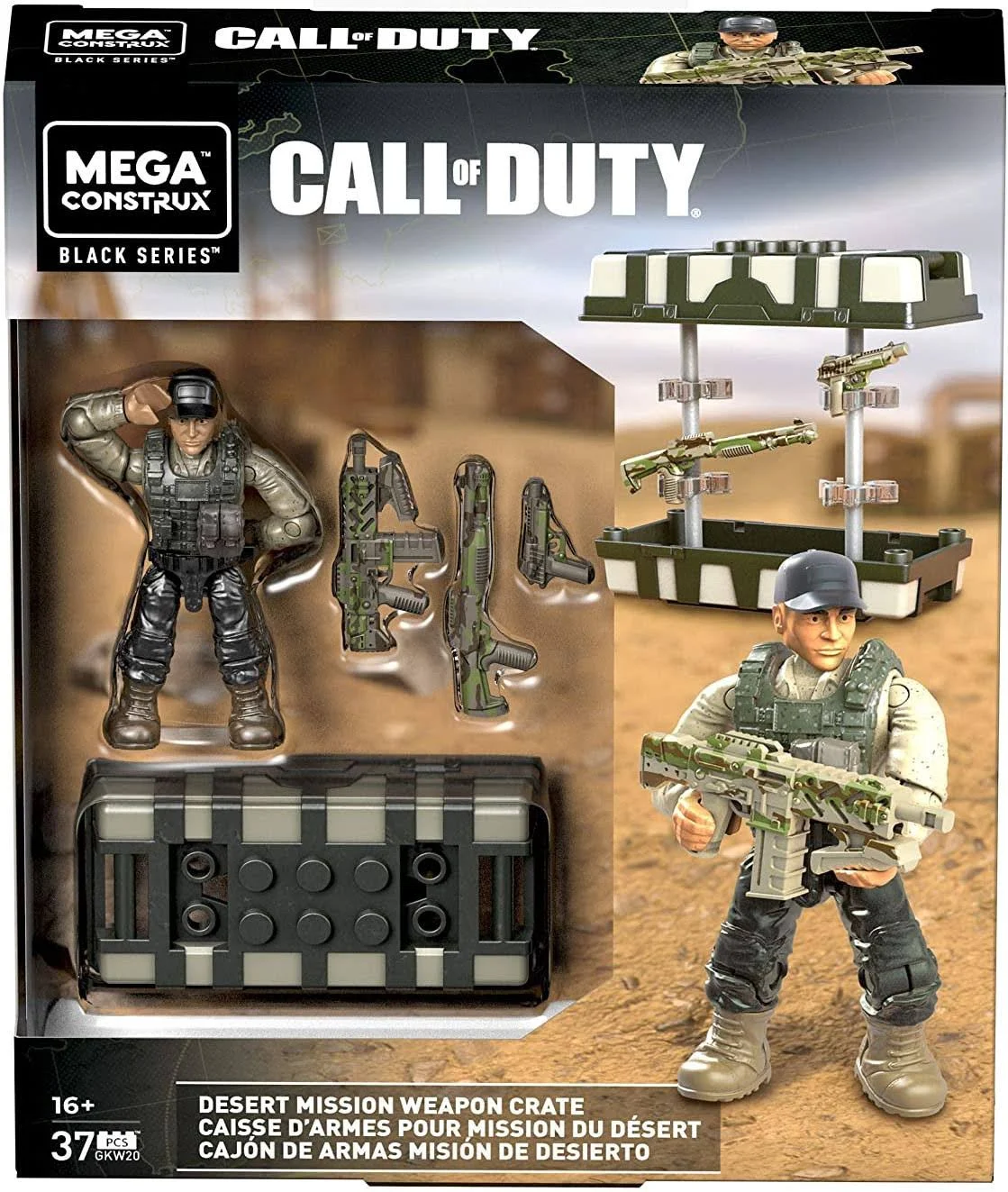 Mega Construx Call Of Duty Desert Mission Weapon Crate Building Set