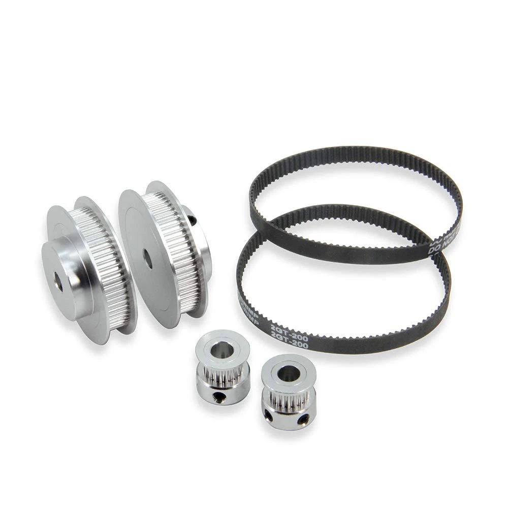 Zeberoxyz 2pcs Set GT2 Synchronous Wheel 20&60 Teeth 6.35mm Bore Aluminum Timing Pulley with 2pcs Length 200mm Width 6mm Belt (20-60T-6.35B-6)