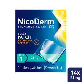 NicoDerm CQ Nicotine Patch, Step 1 to Quit Smoking, 21mg - 14 ct