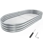 MOFEEZ 8x4x1Ft Galvanized Raised Garden Bed Kit, Galvanized Planter Raised Beds, Oval Large Metal Raised Garden Beds Outdoor for Vegetables, Flowers, Herbs, and Fruits