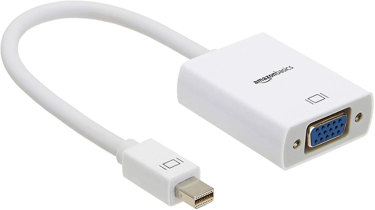 Amazon Basics Mini DisplayPort to VGA Monitor Adapter, White