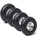 4 Pack Heavy-Duty 10” Tire &amp; Wheel with Double-Sealed Bearings for Efficient Use