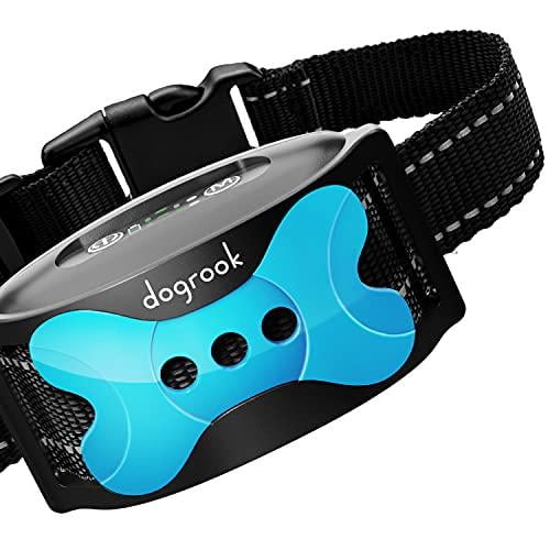 DogRook Rechargeable Dog Bark Collar - Humane, No Shock Barking Collar - w/2 Vibration &amp; Beep Modes - Small, Medium, Large Dogs Breeds - No Harm Training - Automatic Action Without Rem