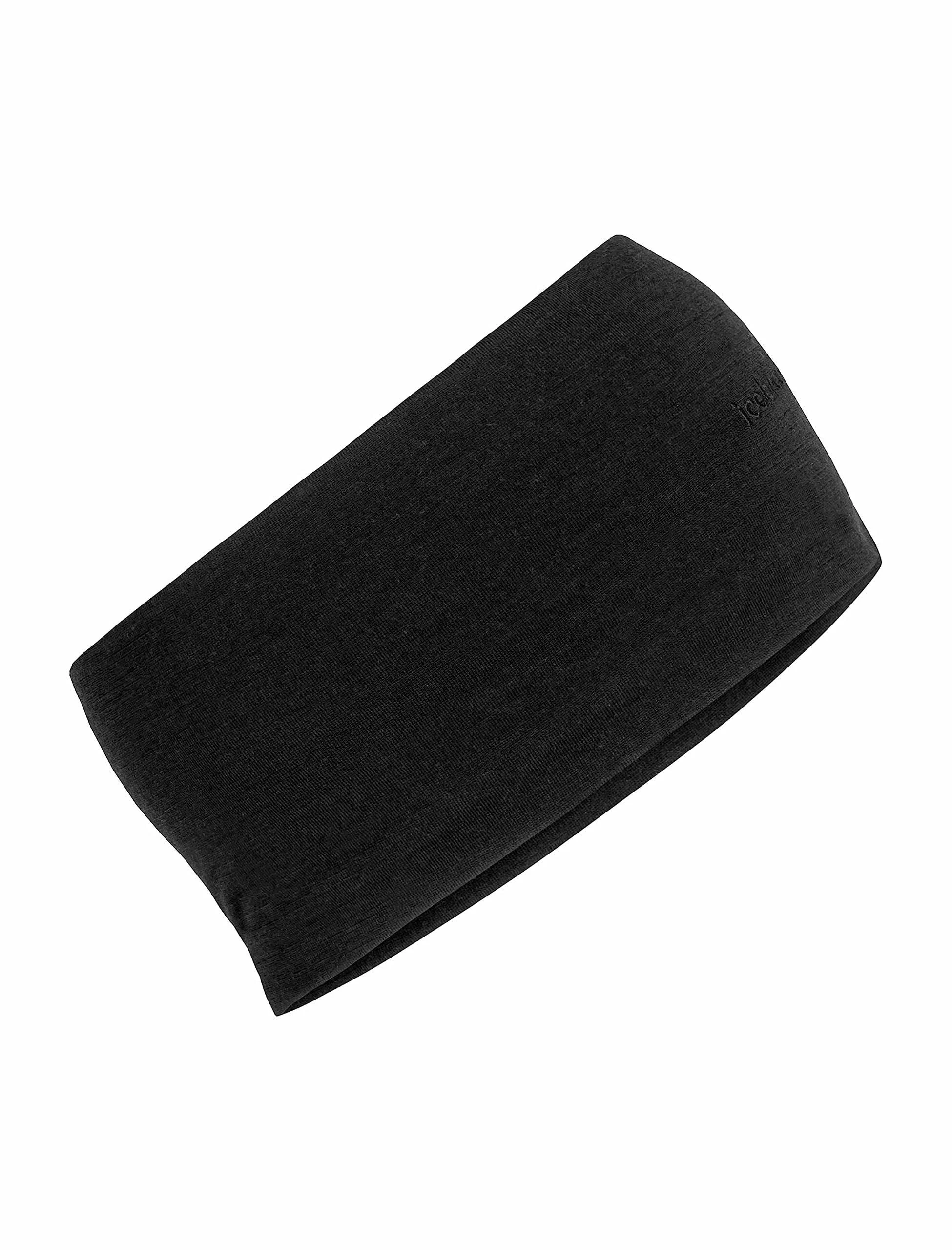 Icebreaker Merino Adult Unisex Flexi Wool Winter Headband for Men or Women, Black, One Size