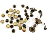 200 Pack Leather Rivets Single Cap Rapid Rivet Metal Stud Fasteners Round Cap...