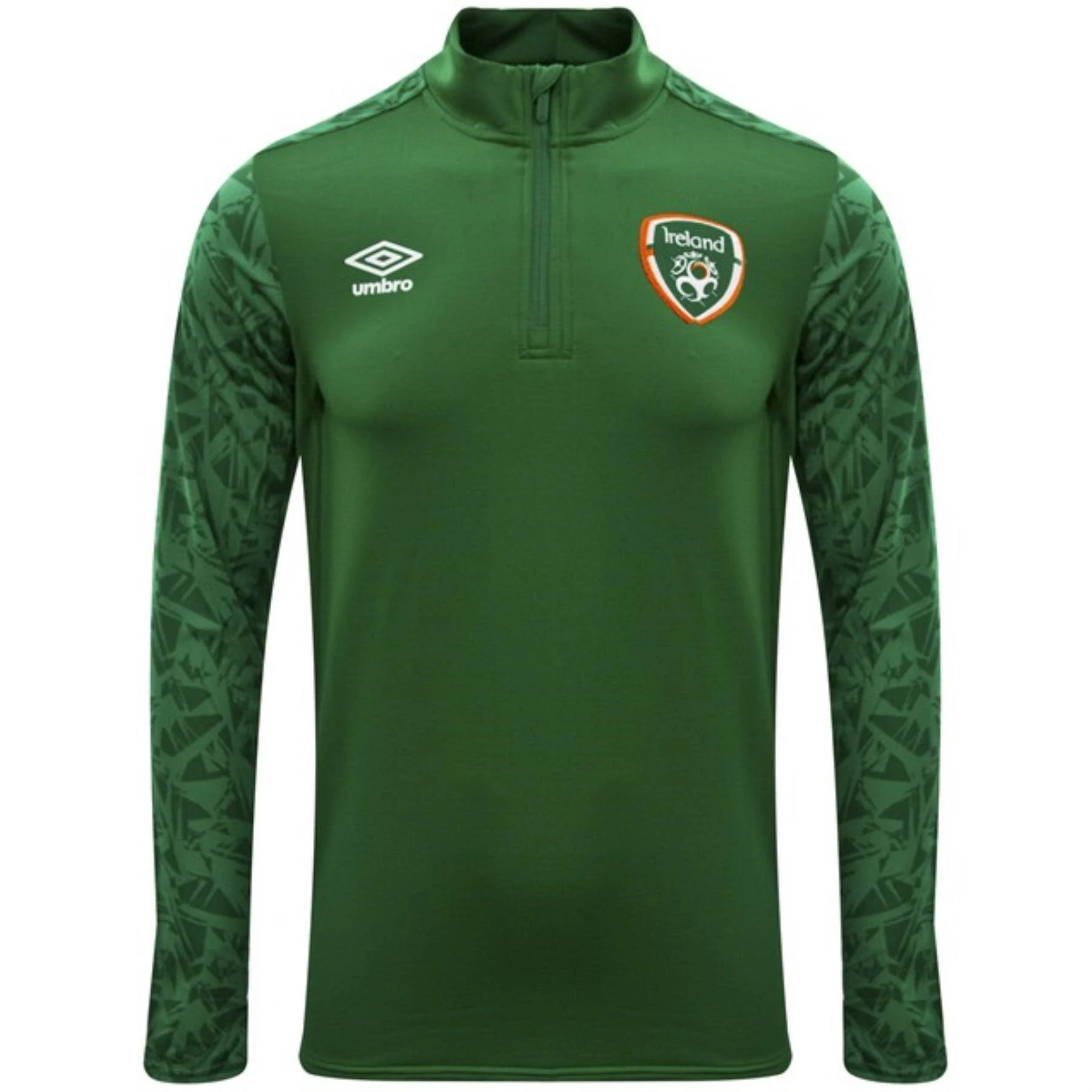 Umbro Men's 2020 Ireland Long Sleeve 1/4 Zip Pullover Top, Pine Green