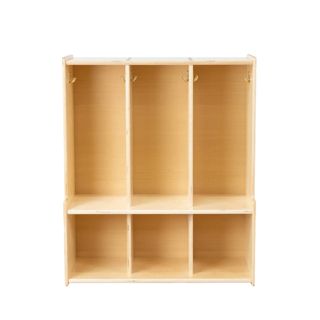 3-Section Locker with Bench Cubby Storage Organizer