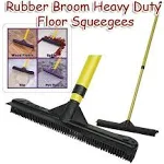 All in One! Rubber Broom - Heavy Duty Floor Squeegees, Sweeps & Scrubs w/Telescoping Handle