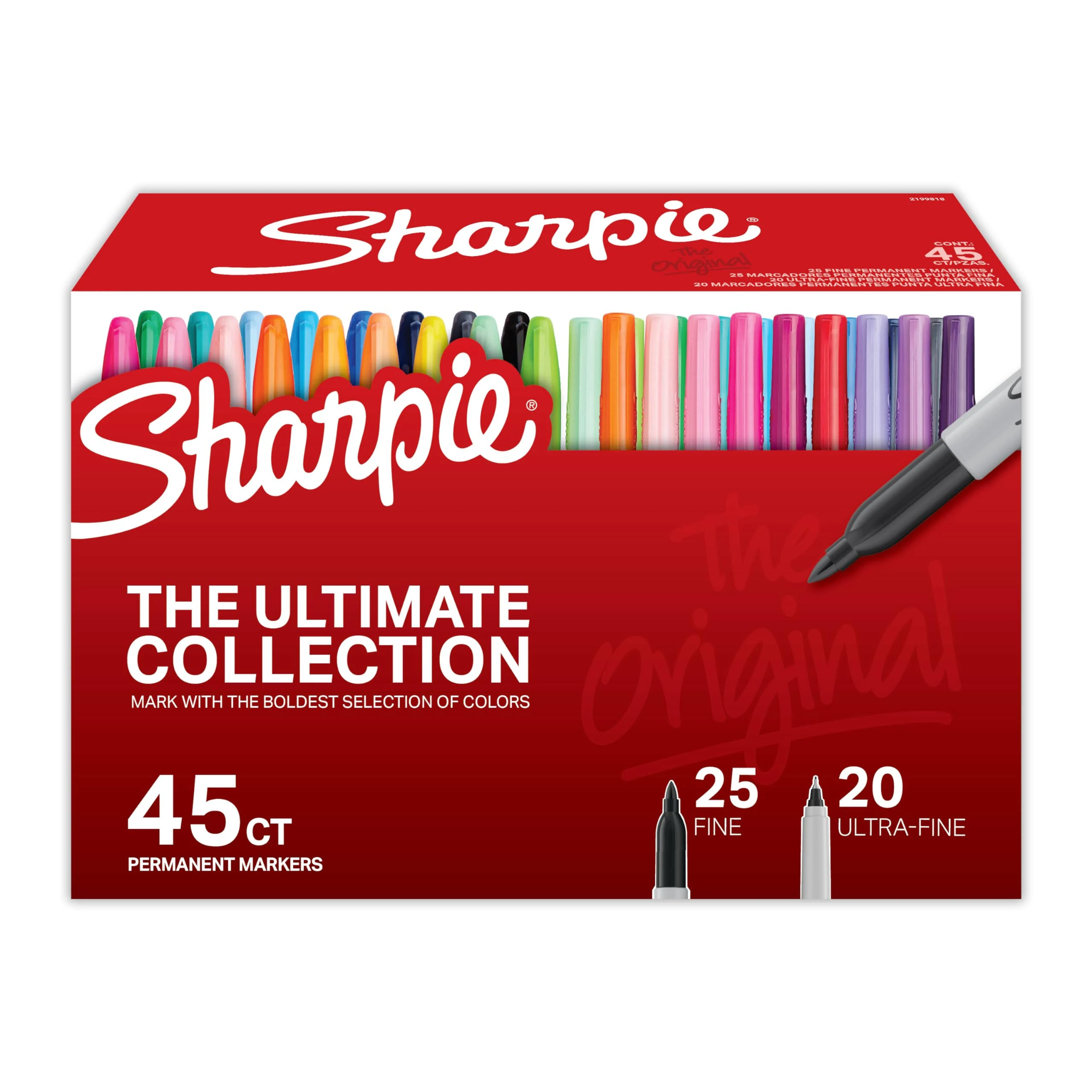 Sharpie Permanent Markers, Fine and Ultra-Fine Tips, 45 Count, Ultimate Cosmic Color Collection, Assorted