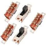 Sourcingmap 5Pcs 3 Position 8P DPDT Panel Mount Micro Slide Switch Latching Toggle Switch