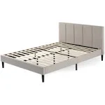 Zinus Maddon Beige Upholstered Full Platform Bed Frame