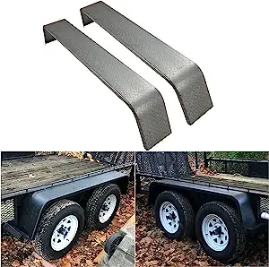 JMTAAT Heavy Duty Unpainted Steel Diamond Fenders Tread Plate Tandem Axle Trailer ...