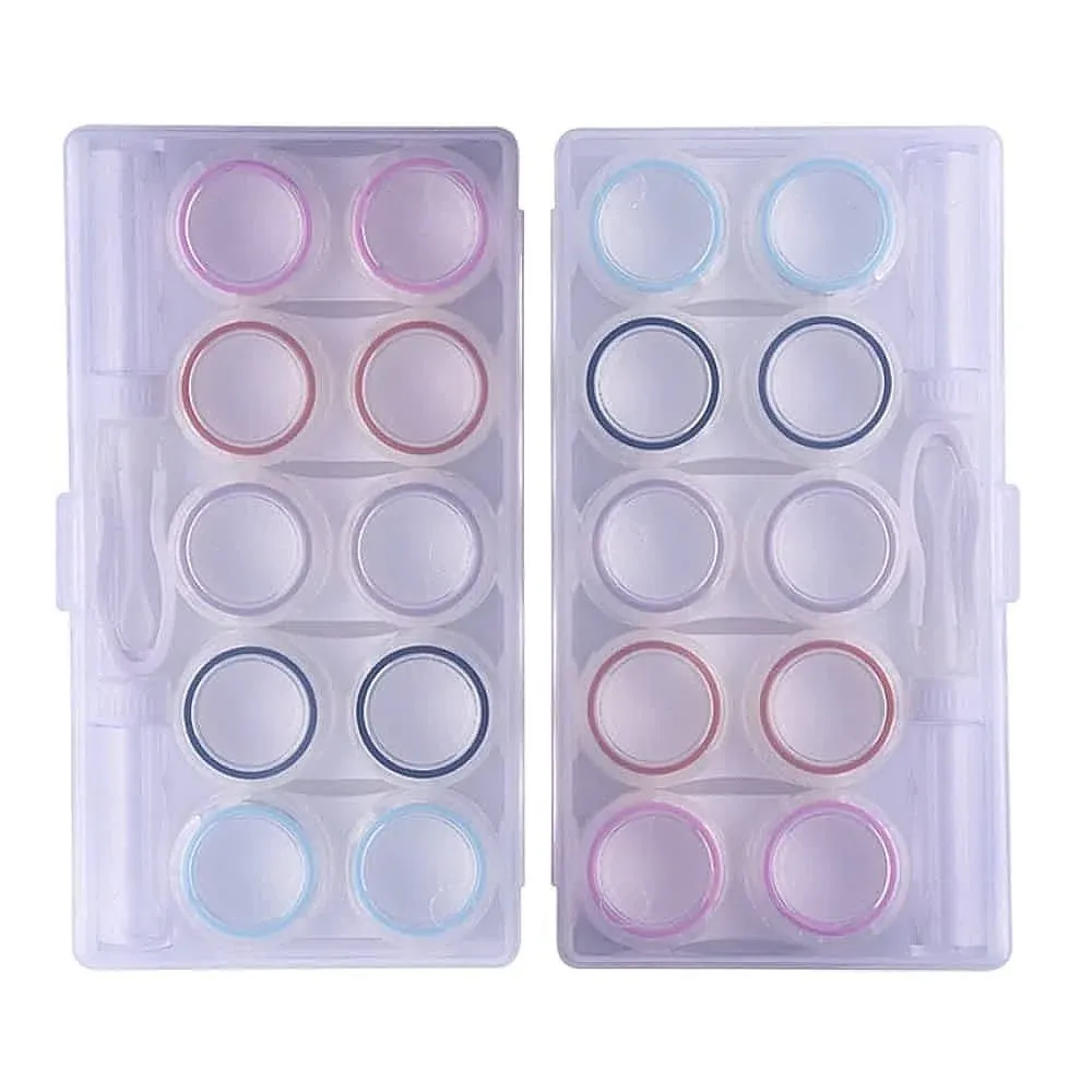 Clear Contact Lens Case, Contact Lens Organizer Case with Carrying Travel Holder -10 Pack