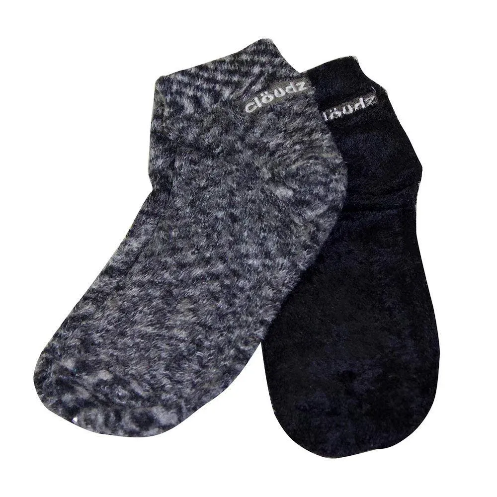 Cloudz - Black Natural Aloe Vera Spa Socks - (2 Pairs/Assorted Solid & Patterned)