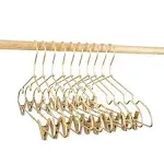 12.5" Gold Metal Baby Clothes Clips Hanger Children Kids Coat Hanger Display and Storage 10Pack